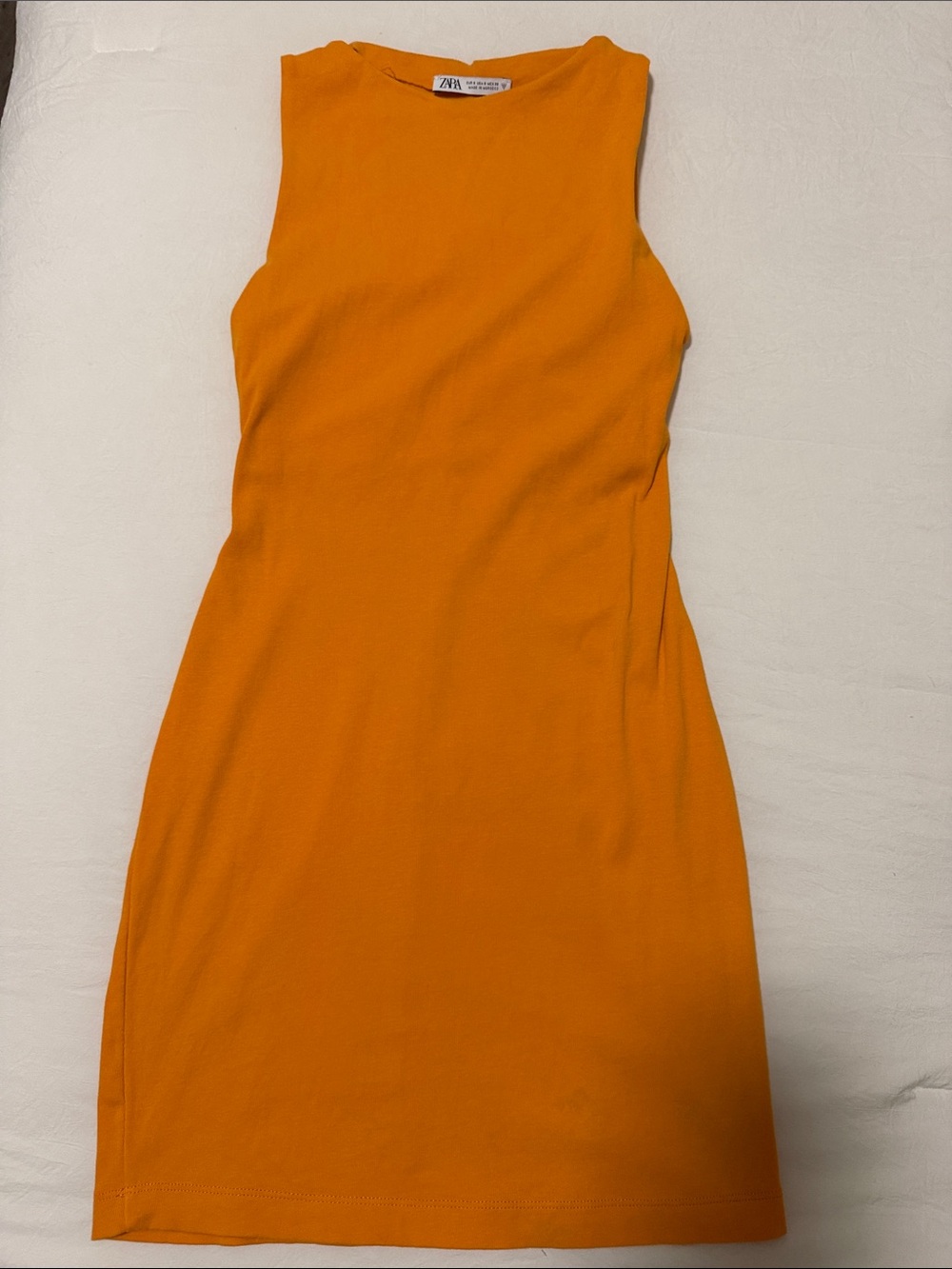 Zara Bright Orange Sleeveless Mini Dress